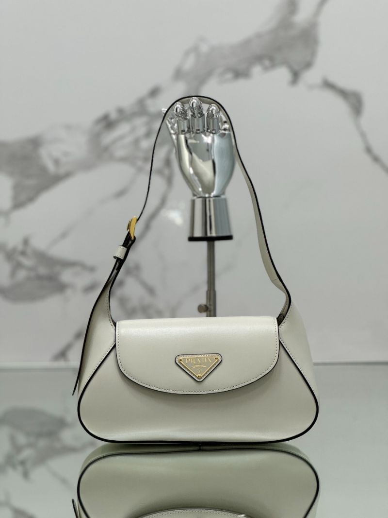 Prada Small leather shoulder bag 1BD358 White