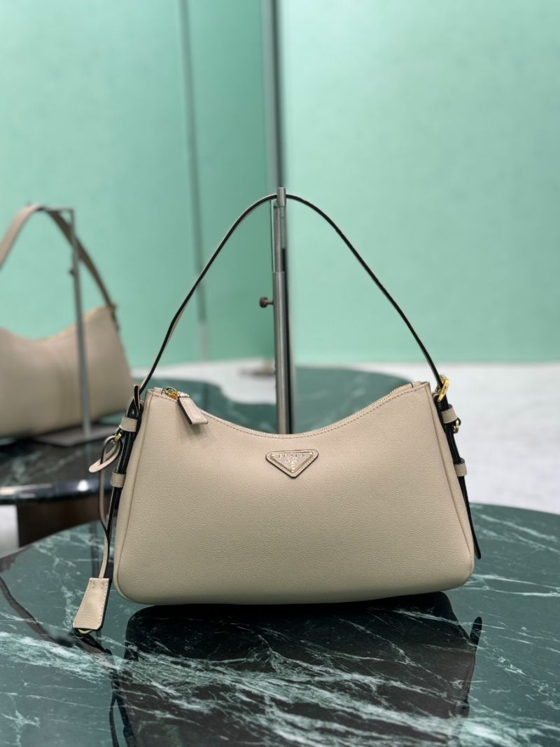 Prada Aimée medium leather shoulder bag 1BC229 Travertine