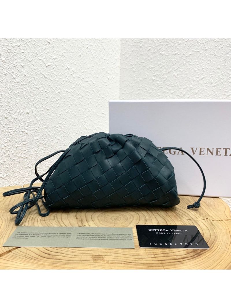 Bottega Veneta BV The Pouch 20 Intrecciato 585852 Deep Blue