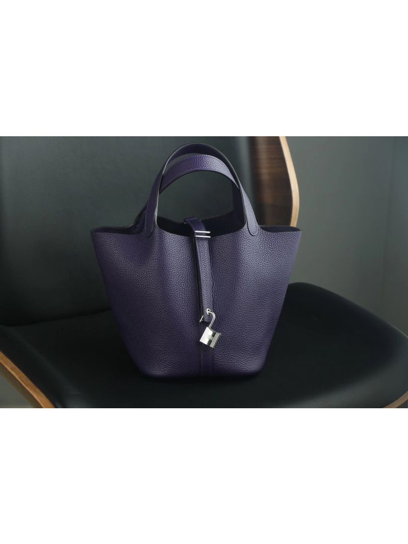 Hermes Picotin Lock bag Purple Clemence leather