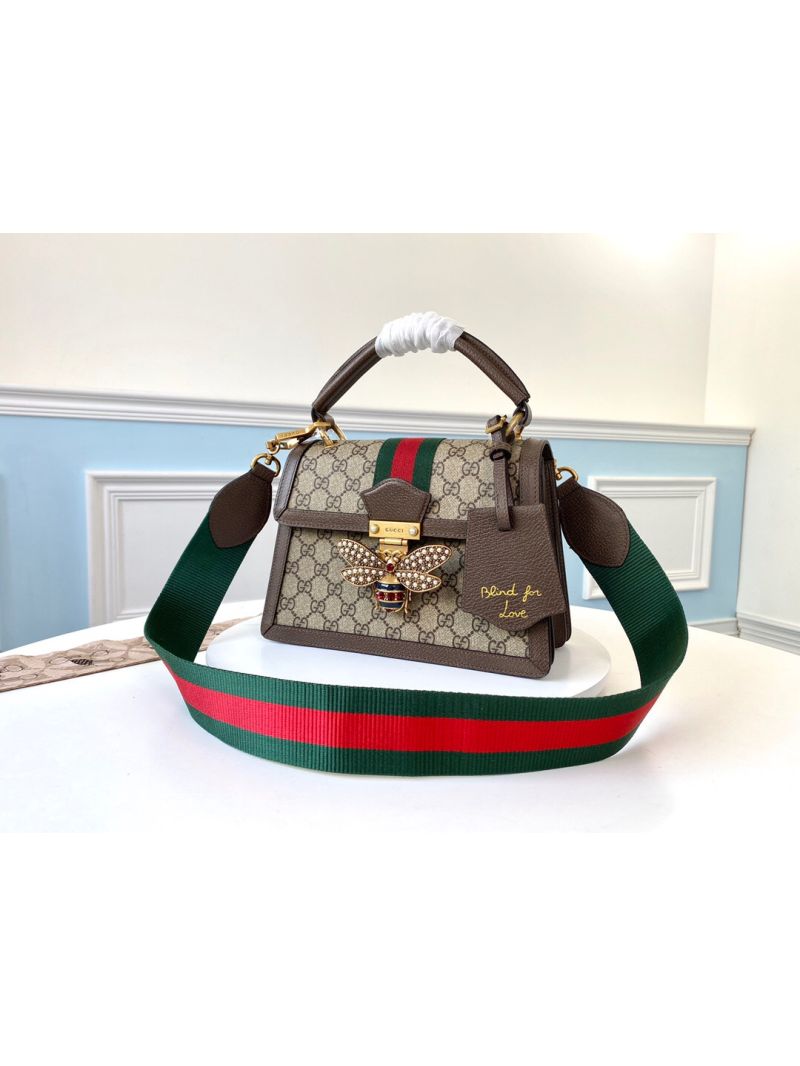 Gucci Queen Margaret GG small top handle bag 476541 brown