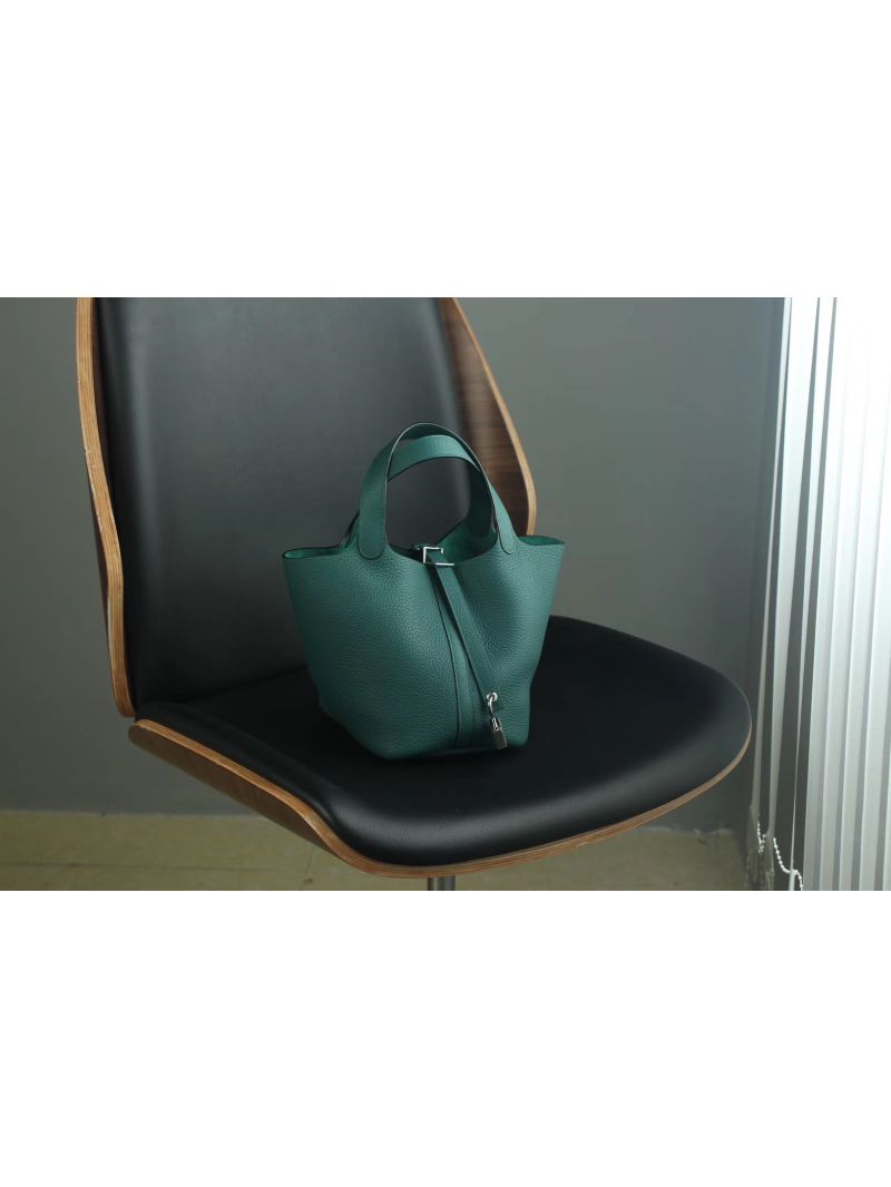 Hermes Picotin Lock bag Moss Green Clemence leather