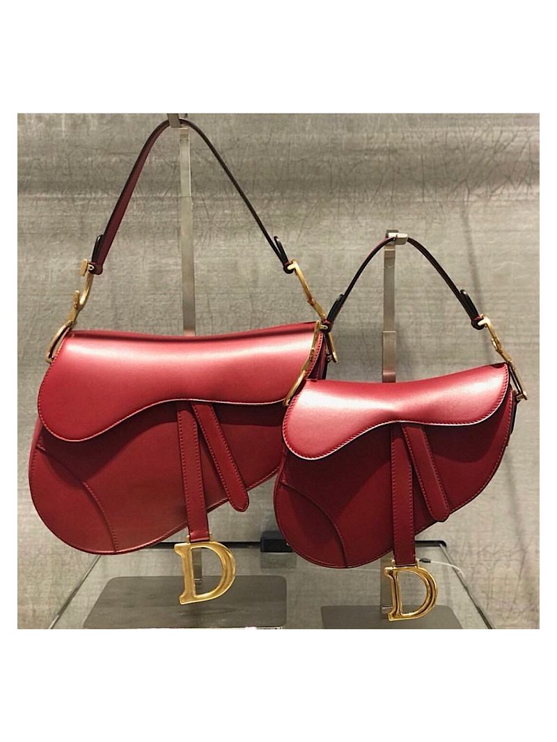 Dior Saddle Bag in Calfskin Red