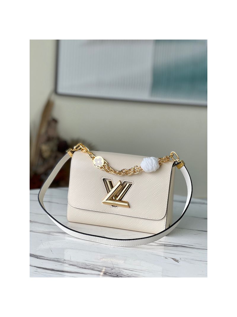 Louis Vuitton LV Twist MM with Enamel Monogram Flower Chain M59402 Quartz