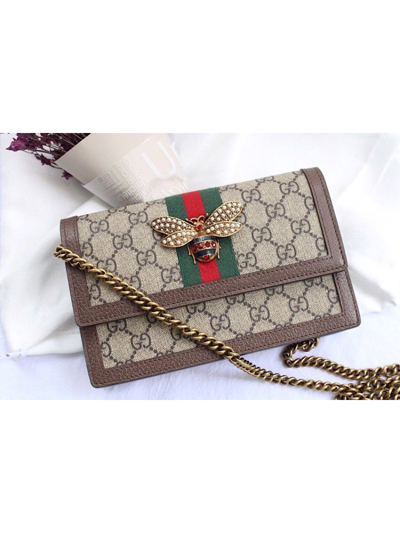 Gucci Queen Margaret GG mini bag ‎476079 Brown