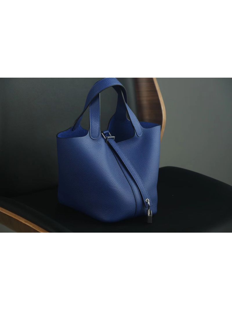 Hermes Picotin Lock bag Blue Clemence leather