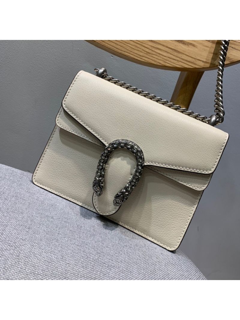 Gucci mini Dionysus GG supreme 421979 with White leather