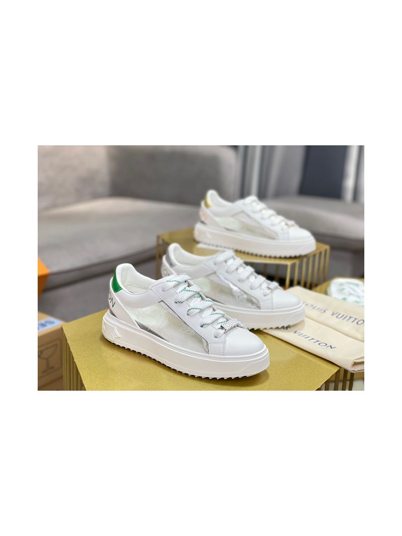 Louis Vuitton LV Time Out Sneaker with transparent upper debossed monogram 1A9PZZ Green