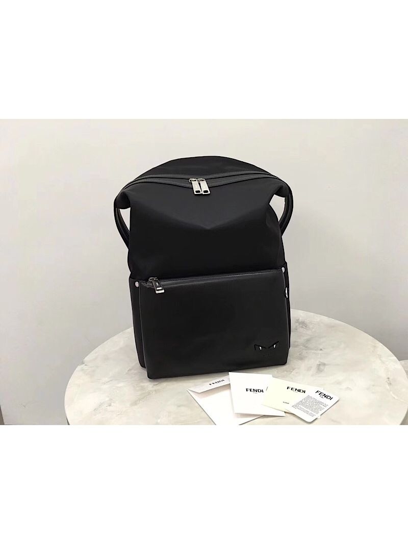Fendi Black Nylon and Leather Backpack 03560