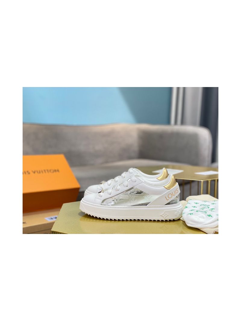 Louis Vuitton LV Time Out Sneaker with transparent upper debossed monogram 1A9PZZ Gold