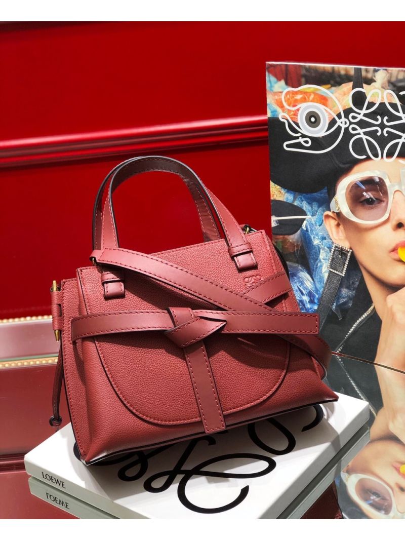 Loewe Gate Top Handle Mini Bag 66042 Garnet