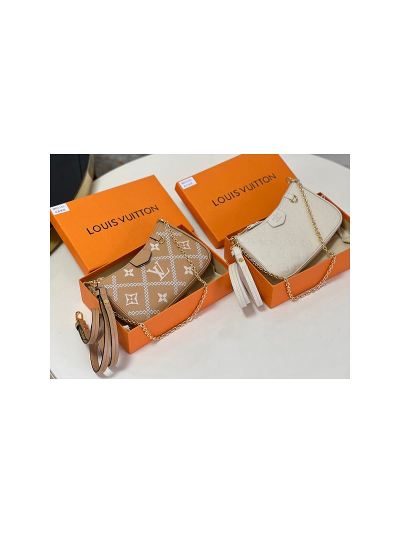 Louis Vuitton LV Easy Pouch On Strap in Monogram Empreinte Broderies M81066 Arizona Beige