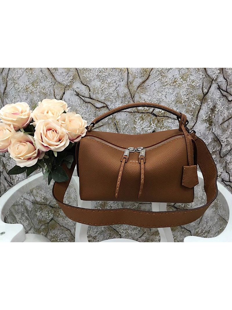 Fendi Lei Selleria Boston Bag 8BL137 Toffee