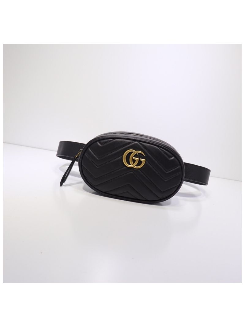 Gucci GG Marmont matelassé Leather Belt bag 476434 Black