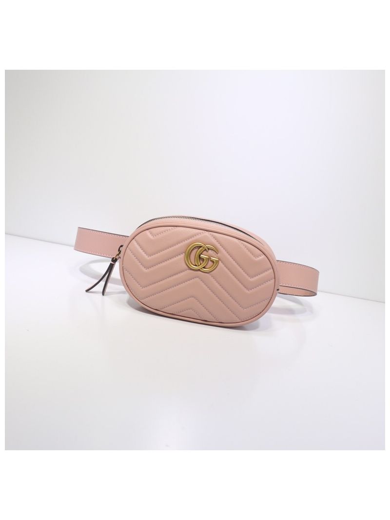 Gucci GG Marmont matelassé Leather Belt bag 476434 Pink