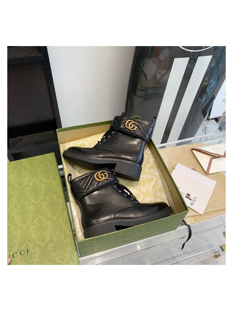 Gucci Women's Ankle Boot With Double G 670397 Black