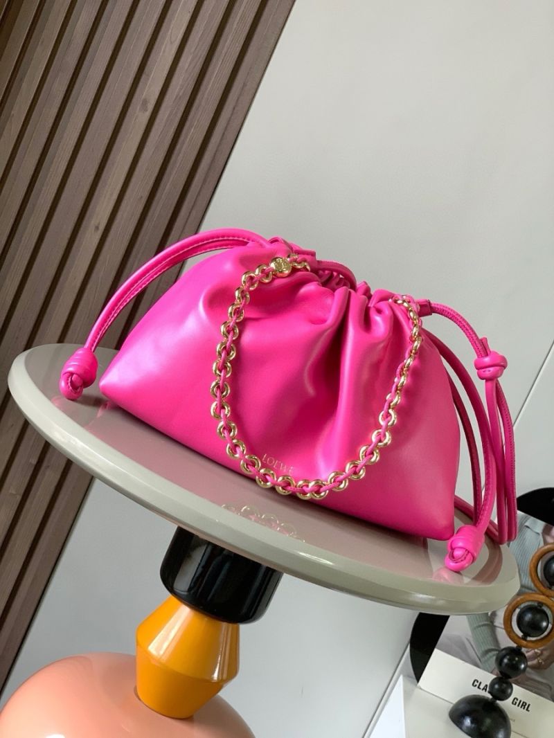 Loewe Medium Flamenco Purse in Mellow Nappa Lambskin A411F7240 Pink