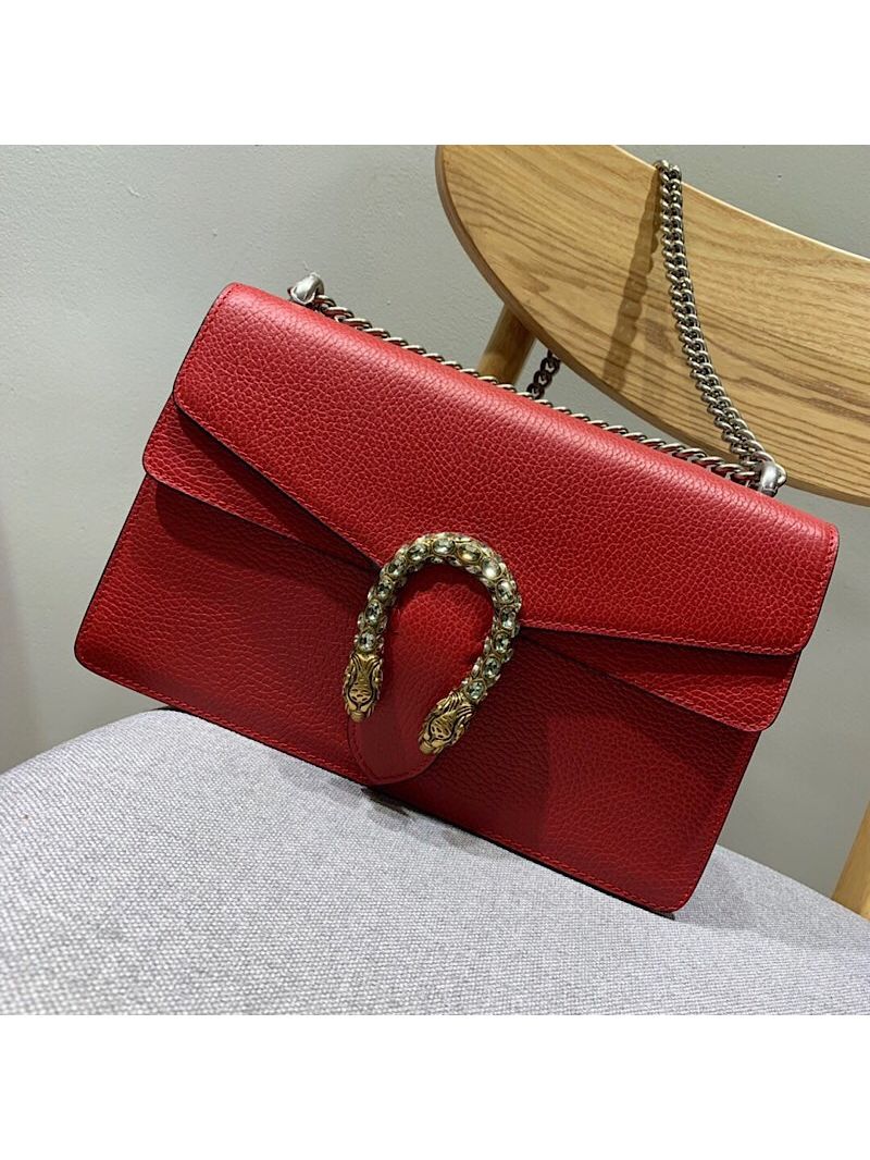 Gucci Dionysus GG supreme shoulder bag 400249 with Red leather