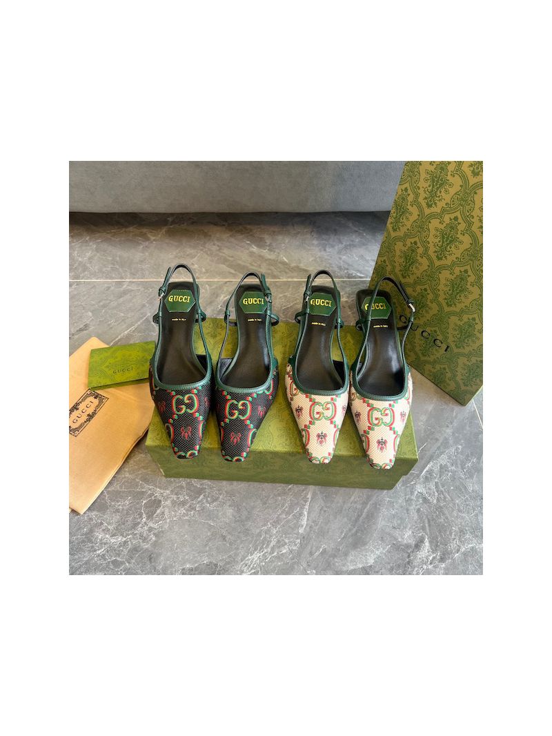 Gucci Aria Women's GG Slingback Pump 675441 Multicolor 