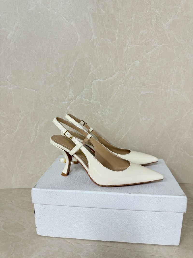 Dior Tribales Slingback Pump White Patent Calfskin KCV217V