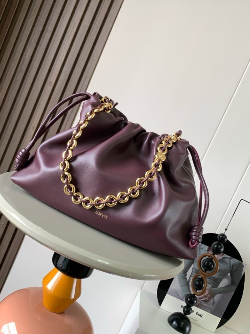 Loewe Large Flamenco Purse in Mellow Nappa Lambskin A411F9088 Dark Burgundy