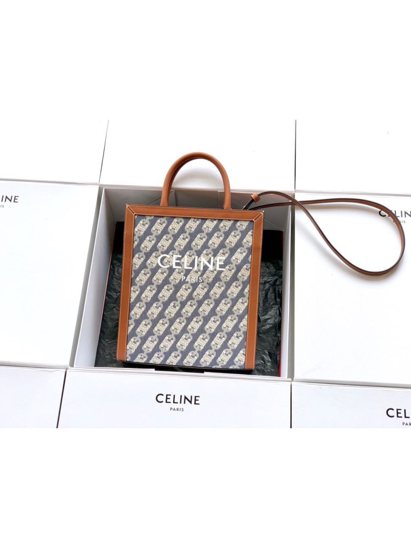 Celine Small Cabas Vertical In Triomphe Chaîne Canvas 191542