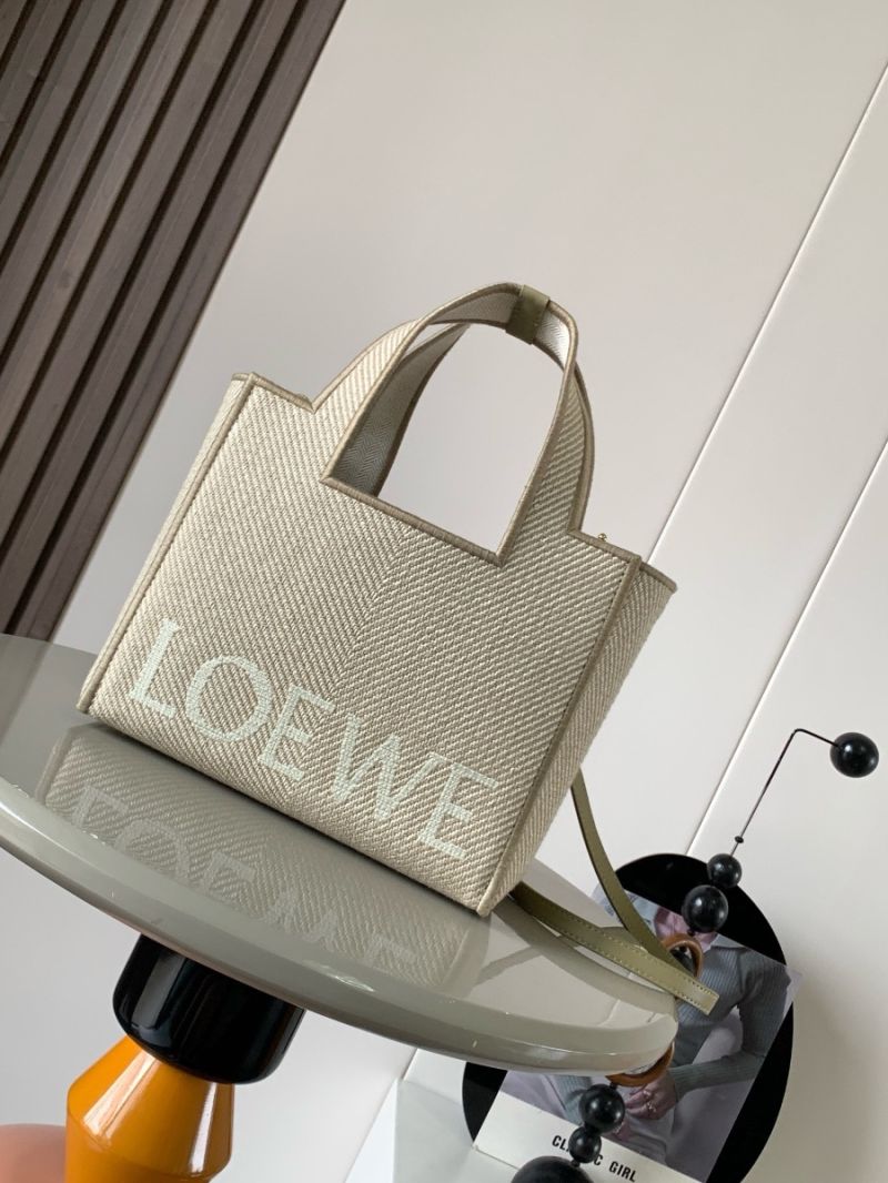 Loewe Small LOEWE Font Tote in Jacquard Canvas ALF1B2370 Ecru