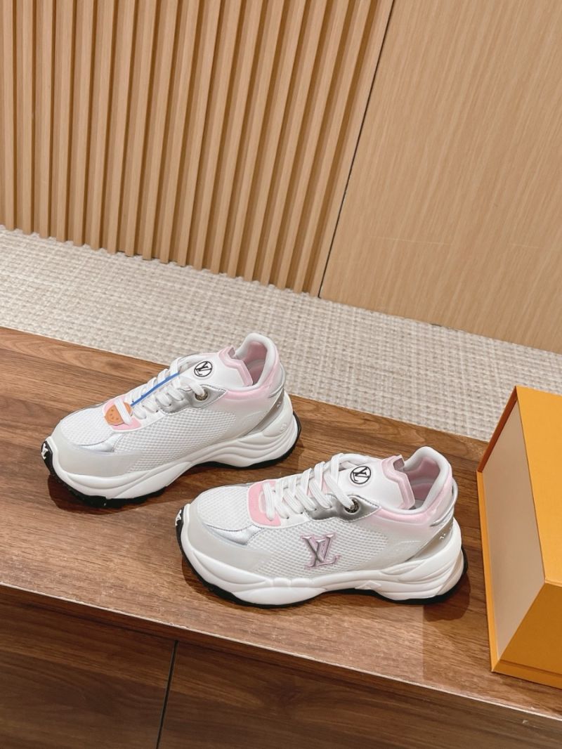 Louis Vuitton LV Run 55 Sneaker Technical Mesh & Suede Calf 1ABVJ2 Pink Light Blue