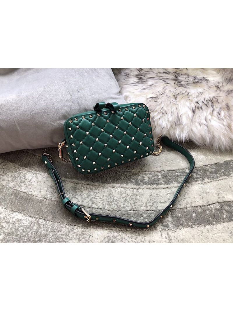 Valentino Rockstud Spike Small Camera Bag QW1B0B60 Green 