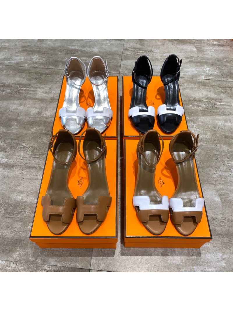 Hermes Premiere 70 Sandals Calfskin H201166 BlackWhite