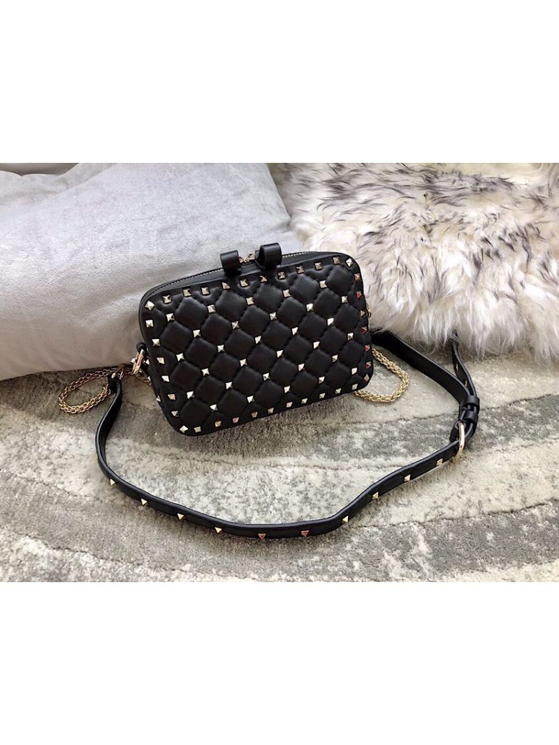 Valentino Rockstud Spike Small Camera Bag QW1B0B60 Black