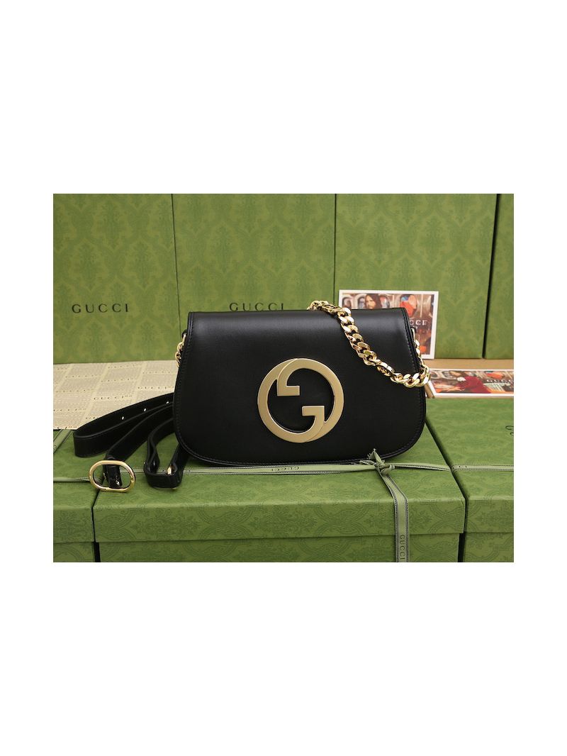 Gucci Blondie shoulder bag Black leather 699268 