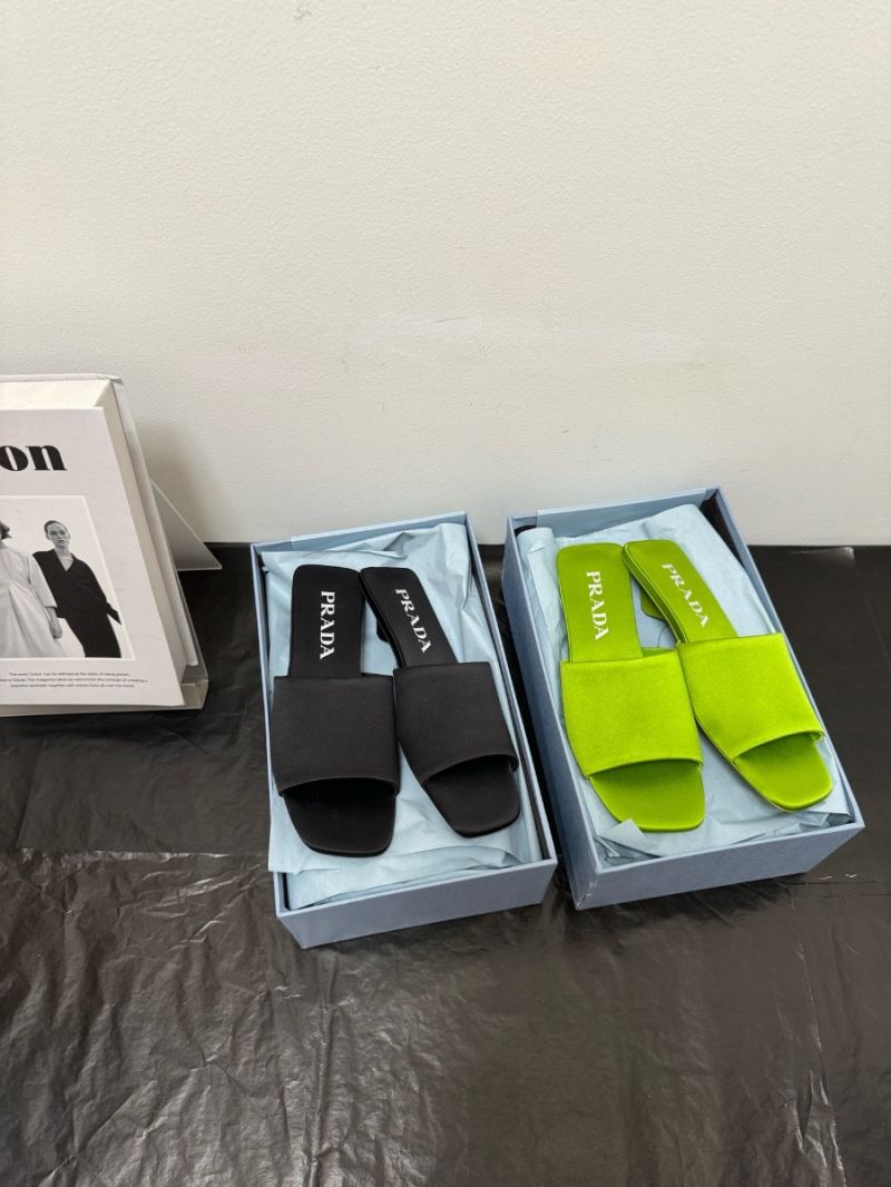 Prada Satin Slides 35mm 1XX725 Black