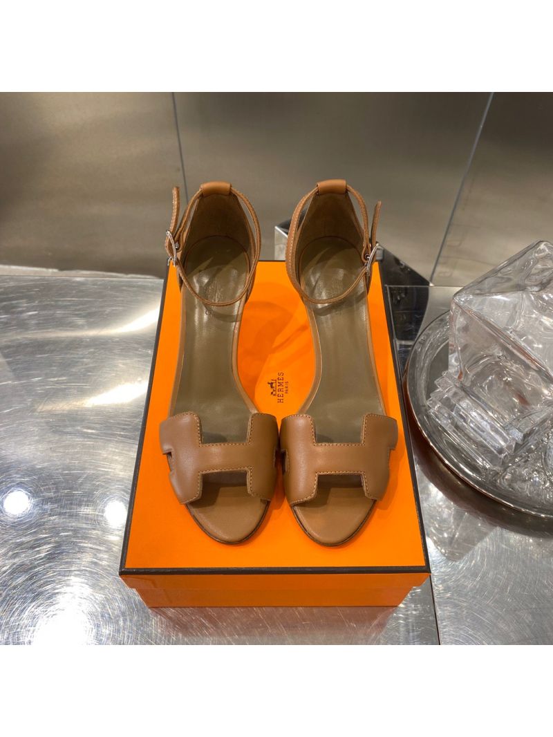 Hermes Premiere 70 Sandals Calfskin H201166 Brown