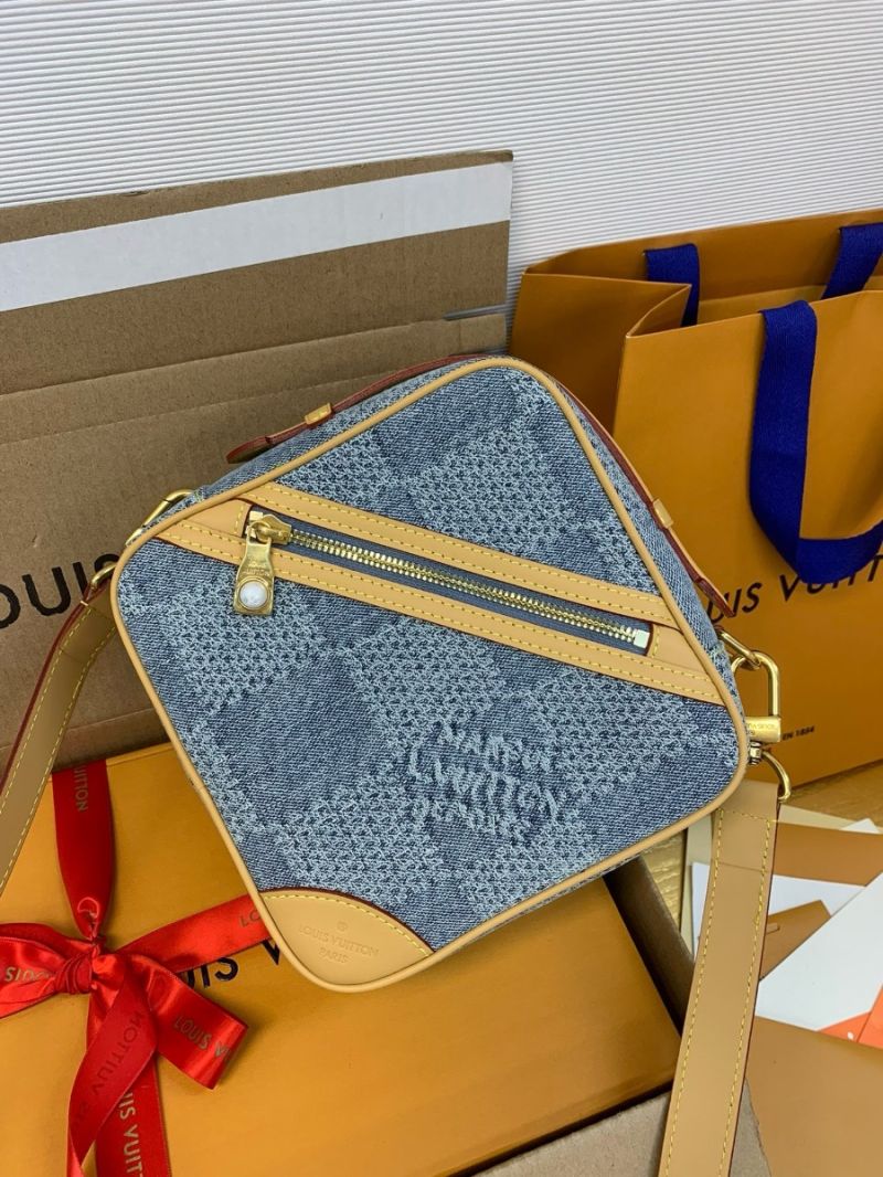 Louis Vuitton LV Chess Messenger Damier Denim 3D cotton canvas N40706