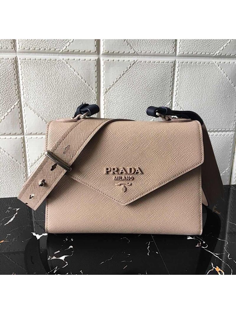 Prada Monochrome Saffiano Leather Bag 1bd186 Beige
