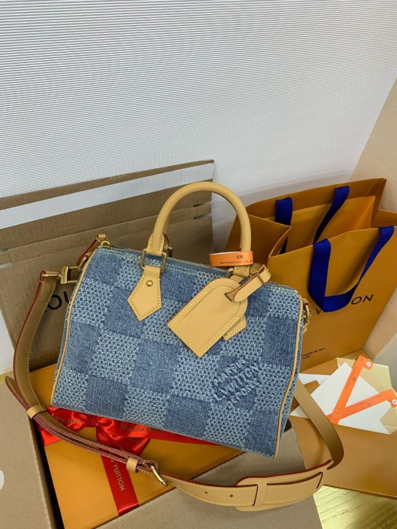 Louis Vuitton LV Speedy 25 Bandoulière Damier Denim 3D cotton canvas N40700