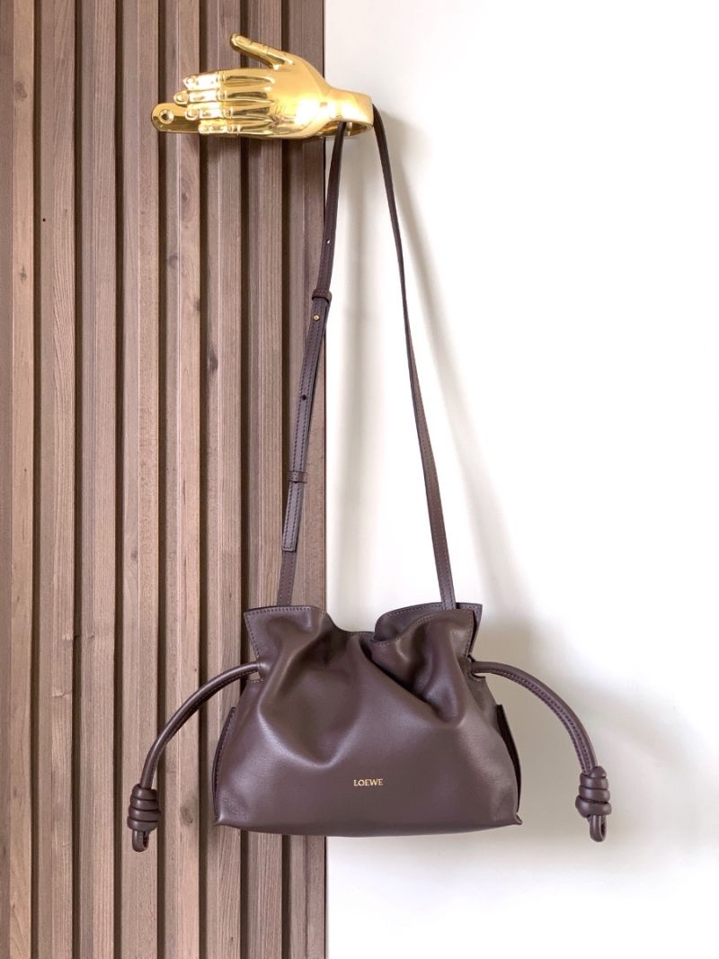 Loewe Mini Flamenco Clutch in Nappa Calfskin A411F6424 Chocolate