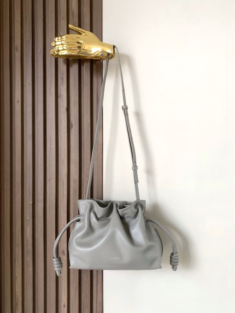 Loewe Mini Flamenco Clutch in Nappa Calfskin A411F6424 Pearl Grey