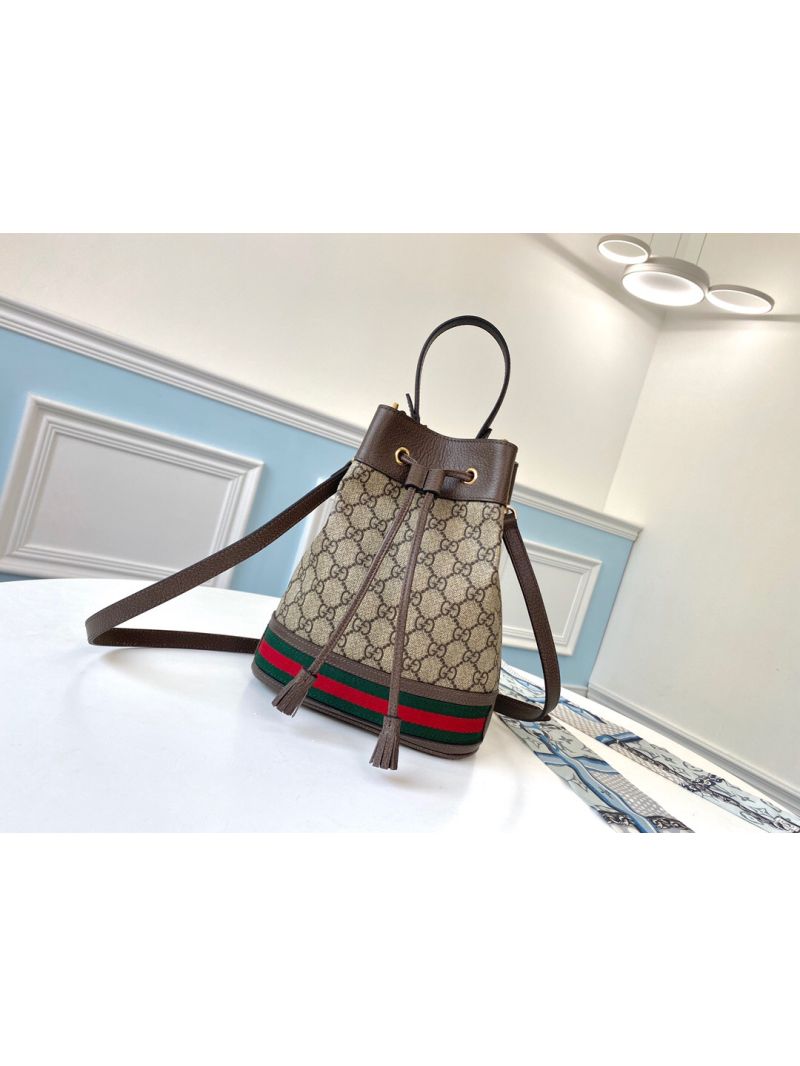 Gucci Ophidia Small GG Bucket Bag 550621 Brown