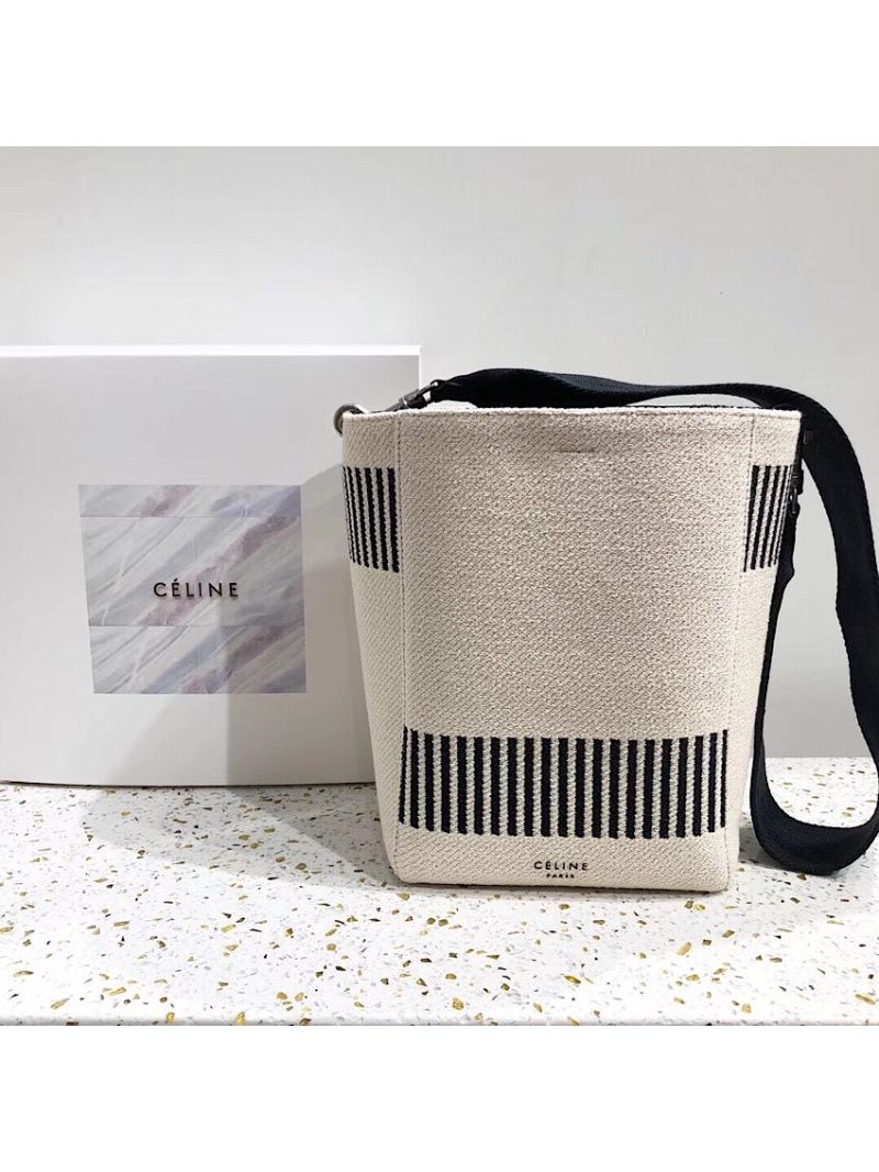 Celine Small Seau Sangle bag in Textured Canvas