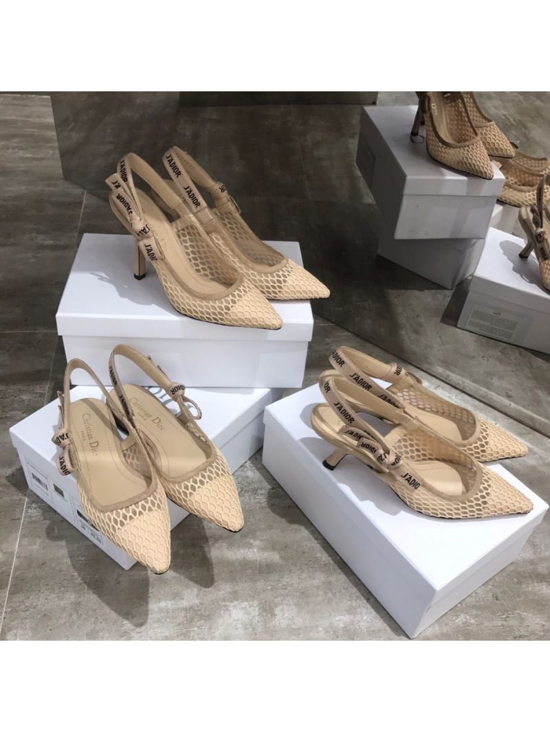 Dior J'adior Ballerina Flat & Slingback Pumps Nude Mesh
