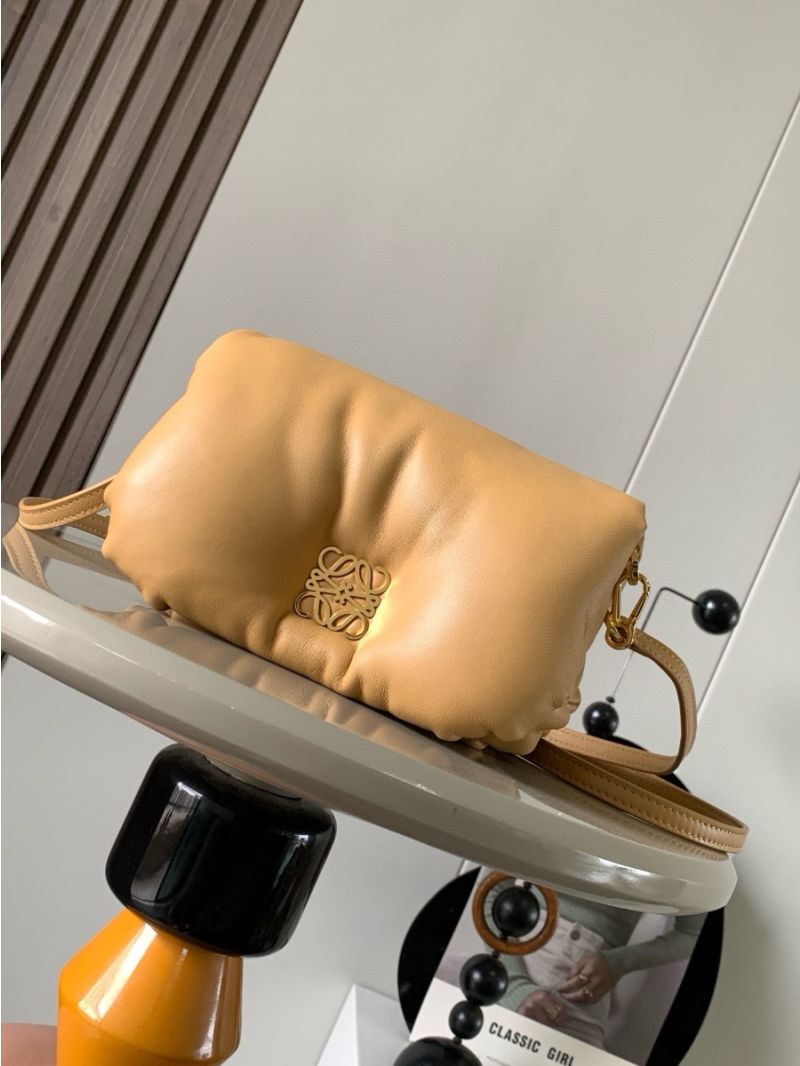 Loewe Mini Puffer Goya bag in Shiny Nappa Lambskin A896W9584 Camel