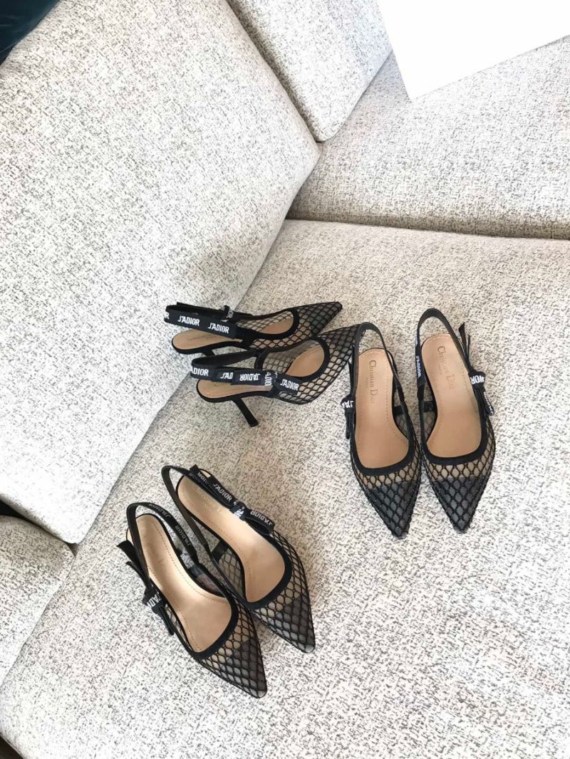 Dior J'adior Ballerina Flat & Slingback Pumps Black Mesh