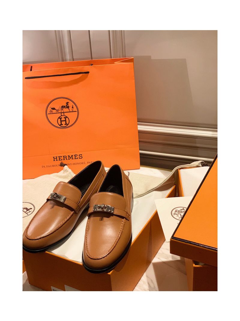 Hermes Destin Loafer in calfskin with Blake stitched sole H212114Z Natural 
