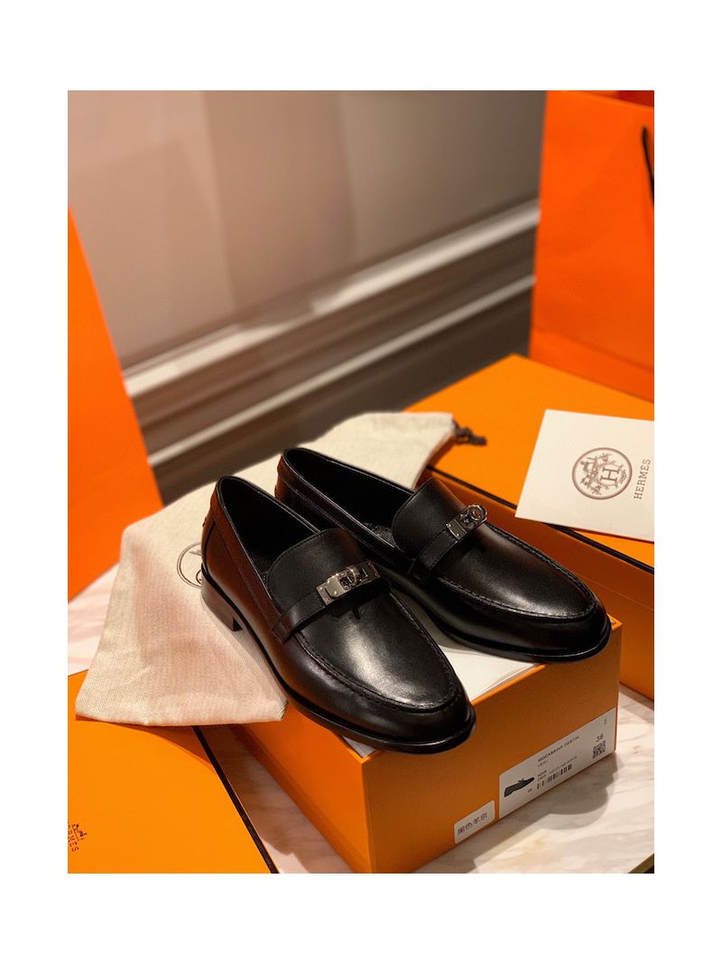 Hermes Destin Loafer in calfskin with Blake stitched sole H212114Z Black 