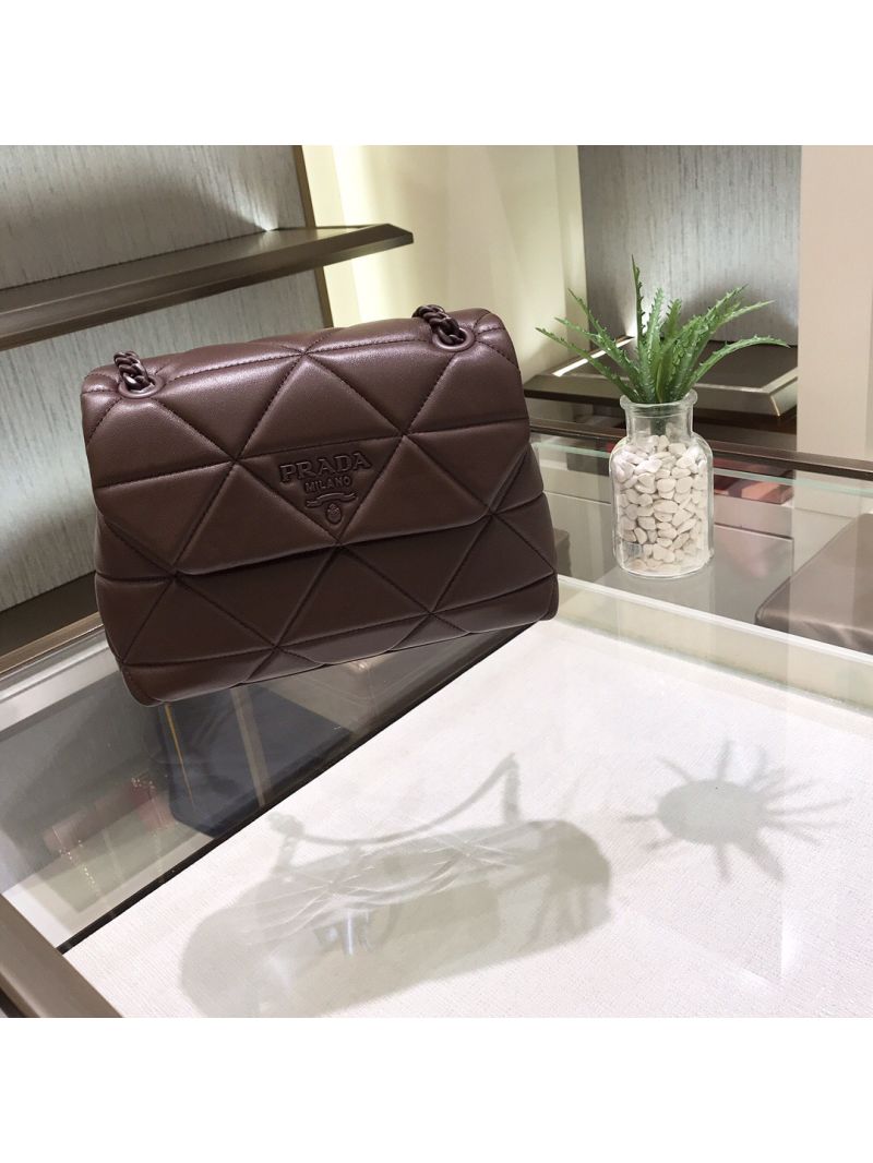 Prada Small Spectrum Shoulder Bag 1BD233 Coffee