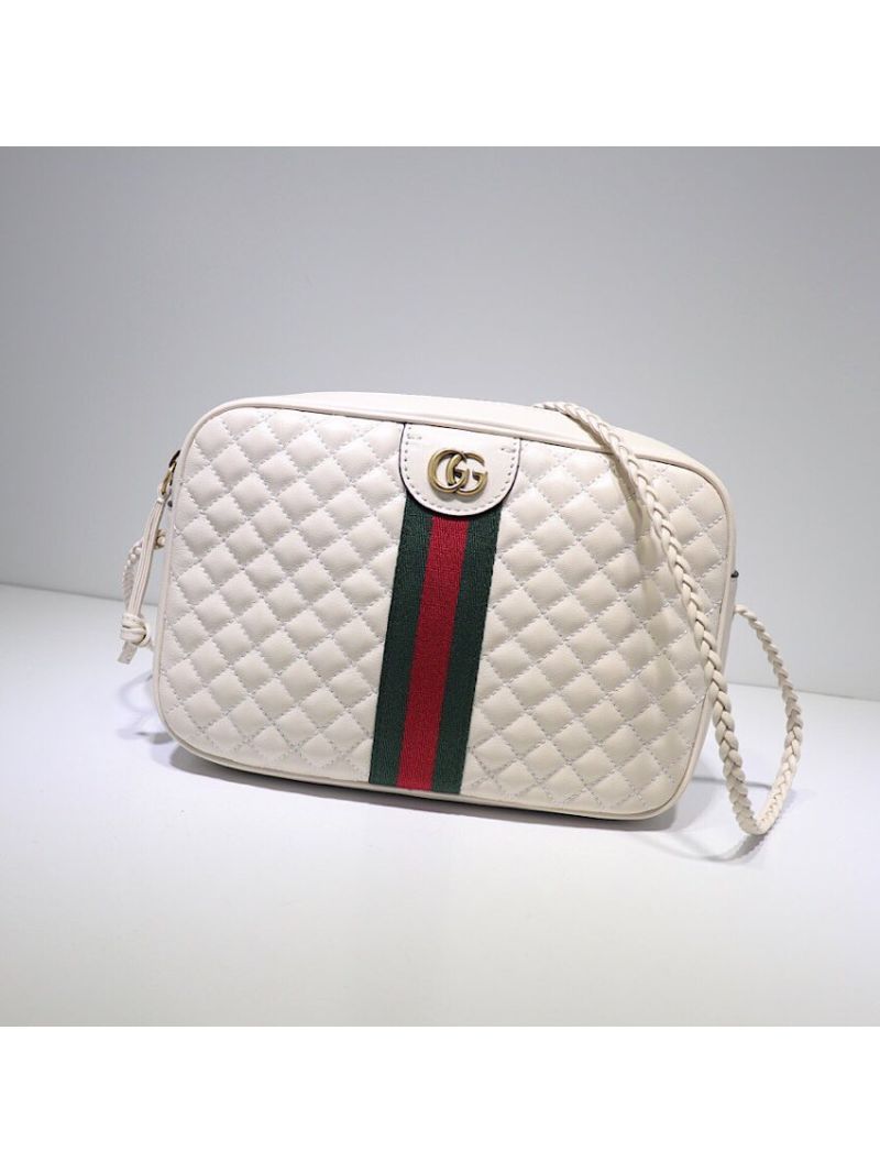 Gucci Quilted Leather Small Shoulder Bag 541051 White