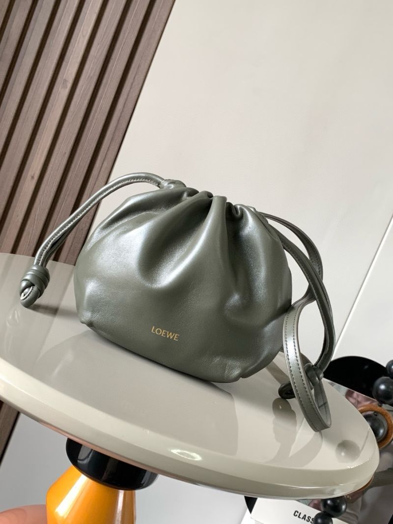 Loewe Mini Flamenco Purse Bag in Mellow Nappa Lambskin A914CB9049 Dark Khaki Green