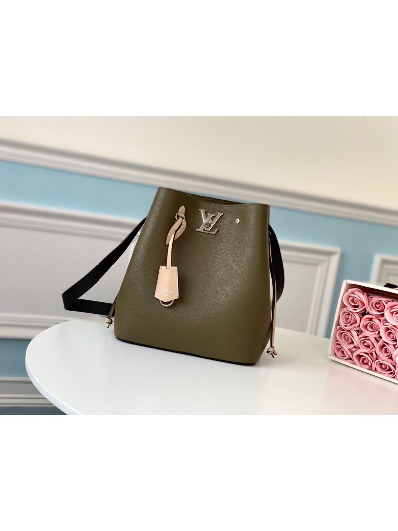 Louis Vuitton Lockme Bucket in Laurier Toffee Latte Black M55439